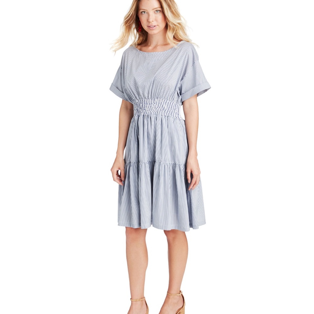 Smocked Waist Shirt Dress